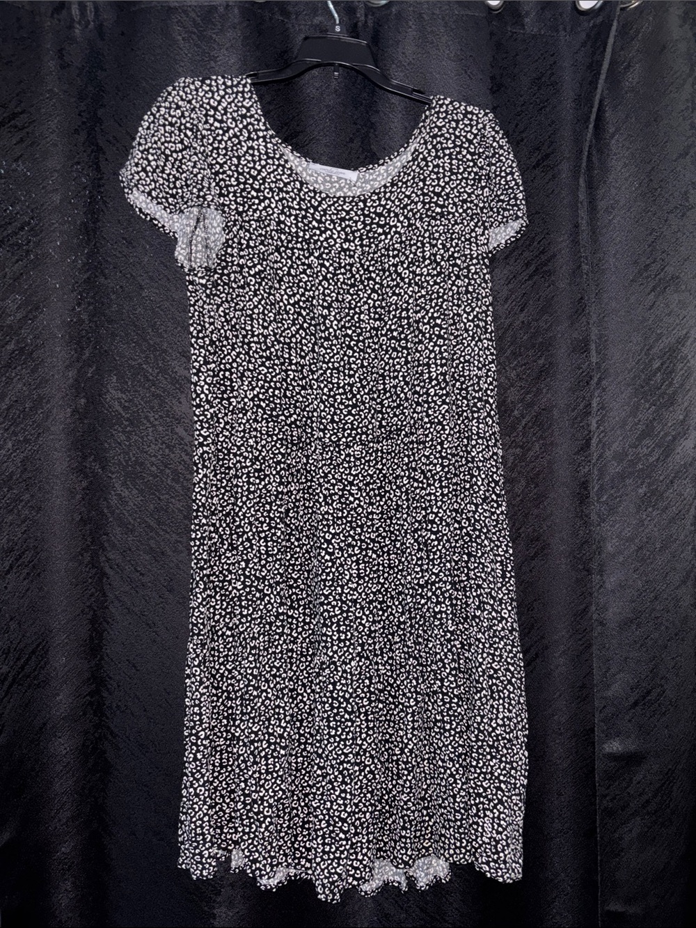 Carly Jean Los Angeles Black Dress with White Micro Floral Print
